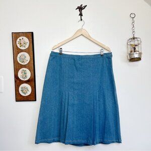 Vintage 90s Jerry Lewis Pleated Denim Aline Skirt